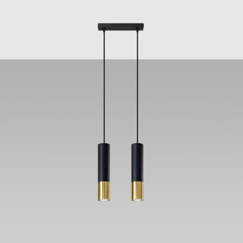 Sollux Lighting Lampa wisząca LOOPEZ 2 czarny/złoty