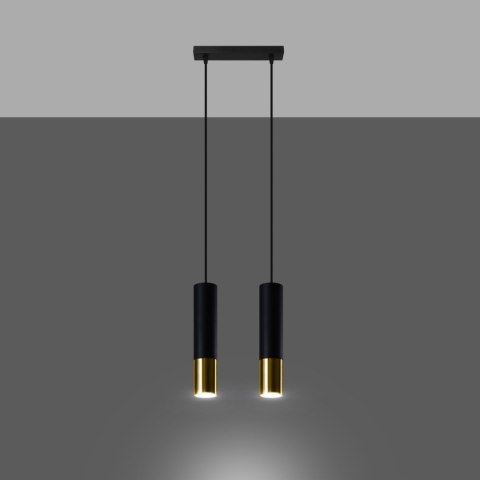 Sollux Lighting Lampa wisząca LOOPEZ 2 czarny/złoty
