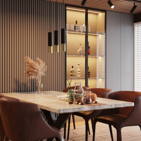 Sollux Lighting Lampa wisząca LOOPEZ 2 czarny/złoty