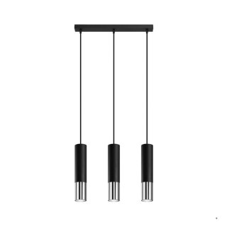 Sollux Lighting Lampa wisząca LOOPEZ 3L czarny/chrom