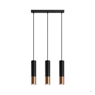 Sollux Lighting Lampa wisząca LOOPEZ 3L czarny/miedź
