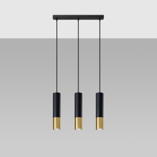 Sollux Lighting Lampa wisząca LOOPEZ 3L czarny/złoty