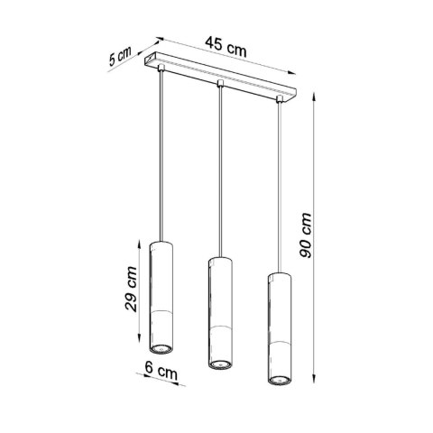 Sollux Lighting Lampa wisząca LOOPEZ 3L czarny/złoty