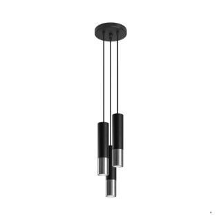 Sollux Lighting Lampa wisząca LOOPEZ 3P czarny/chrom