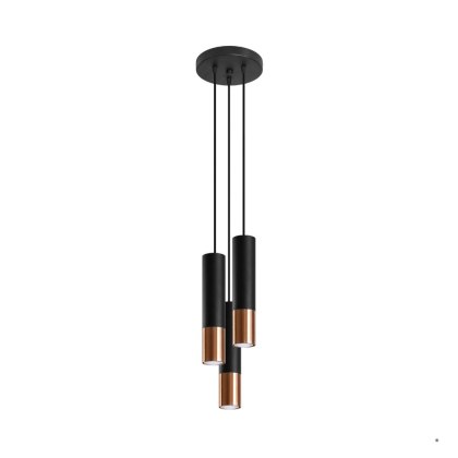 Sollux Lighting Lampa wisząca LOOPEZ 3P czarny/miedź