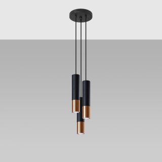 Sollux Lighting Lampa wisząca LOOPEZ 3P czarny/miedź