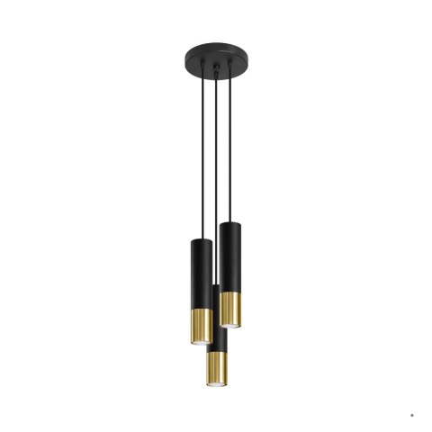 Sollux Lighting Lampa wisząca LOOPEZ 3P czarny/złoty