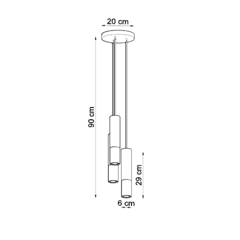 Sollux Lighting Lampa wisząca LOOPEZ 3P czarny/złoty