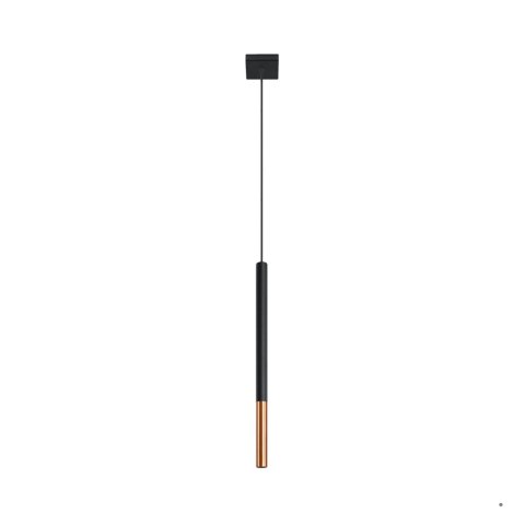 Sollux Lighting Lampa wisząca MOZAICA 1 czarny/miedź