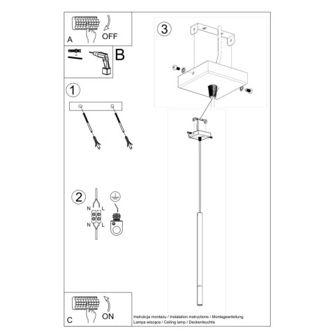 Sollux Lighting Lampa wisząca MOZAICA 1 czarny/złoto