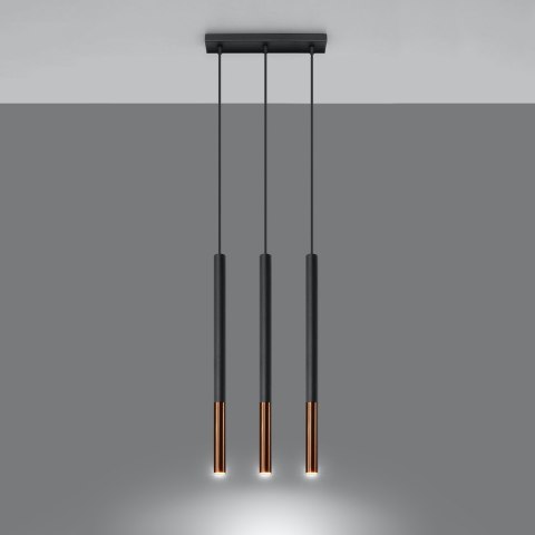 Sollux Lighting Lampa wisząca MOZAICA 3L czarny/miedź