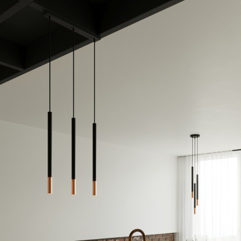Sollux Lighting Lampa wisząca MOZAICA 3L czarny/miedź