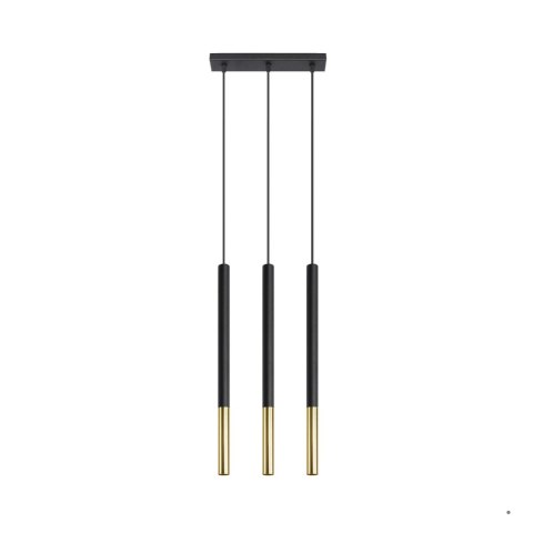 Sollux Lighting Lampa wisząca MOZAICA 3L czarny/złoto