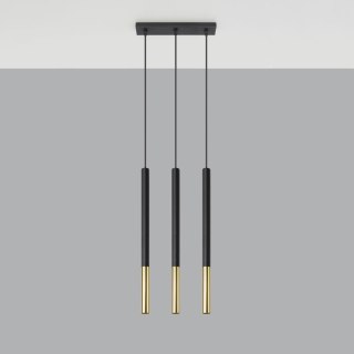 Sollux Lighting Lampa wisząca MOZAICA 3L czarny/złoto