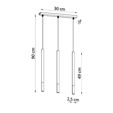 Sollux Lighting Lampa wisząca MOZAICA 3L czarny/złoto