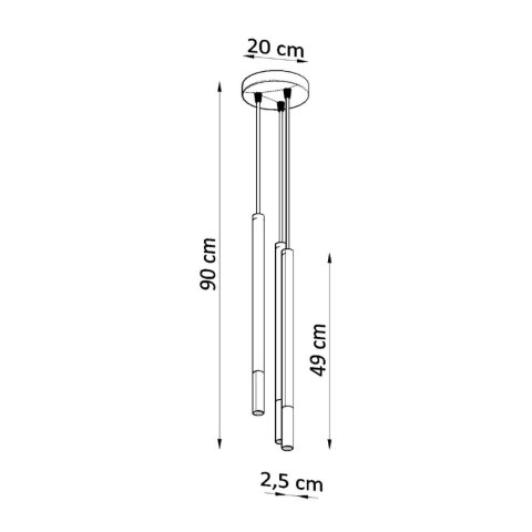 Sollux Lighting Lampa wisząca MOZAICA 3P czarny/miedź