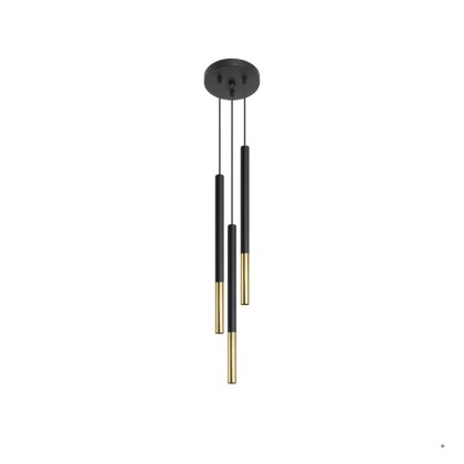 Sollux Lighting Lampa wisząca MOZAICA 3P czarny/złoto