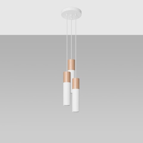 Sollux Lighting Lampa wisząca PABLO 3P biała
