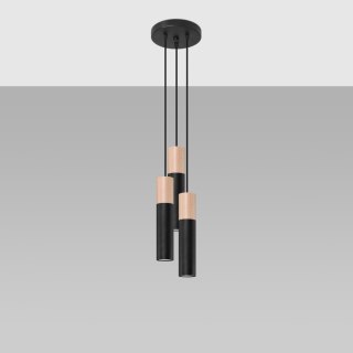 Sollux Lighting Lampa wisząca PABLO 3P czarna