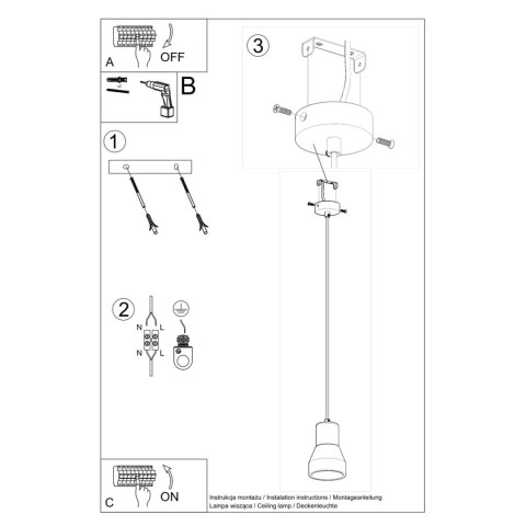 Sollux Lighting Lampa wisząca QUBIC szara
