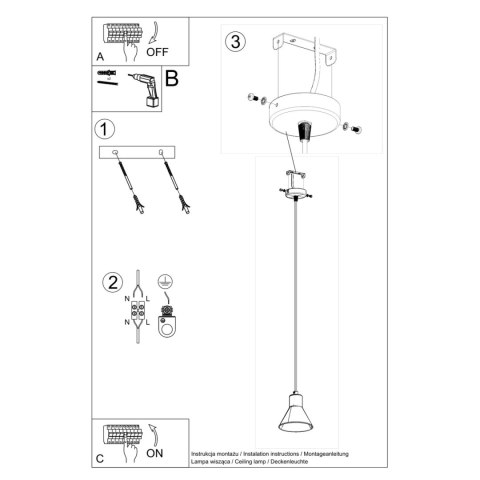 Sollux Lighting Lampa wisząca TAZILA 1 biała [ES111]