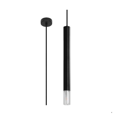 Sollux Lighting Lampa wisząca WEZYR 1 czarna