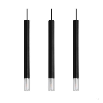 Sollux Lighting Lampa wisząca WEZYR 3 czarna