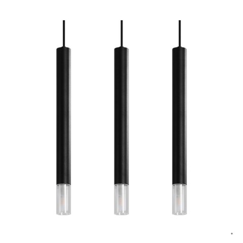 Sollux Lighting Lampa wisząca WEZYR 3 czarna
