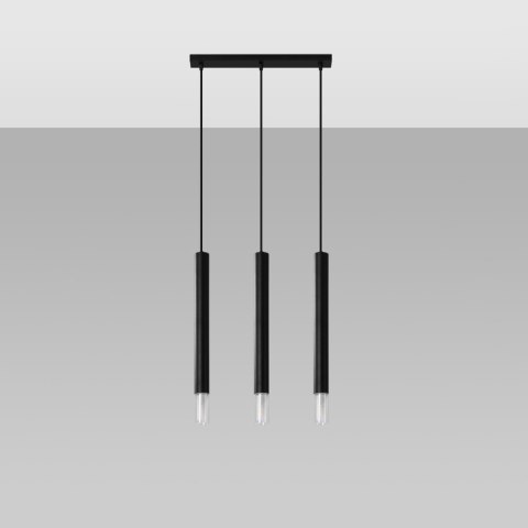 Sollux Lighting Lampa wisząca WEZYR 3 czarna