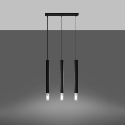 Sollux Lighting Lampa wisząca WEZYR 3 czarna