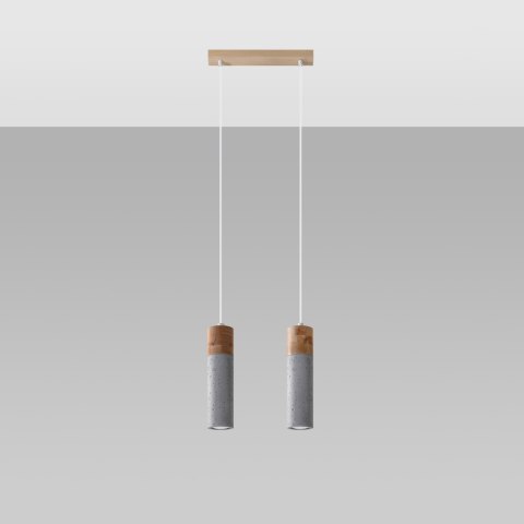 Sollux Lighting Lampa wisząca ZANE 2 szara