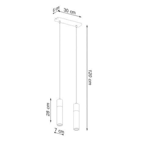 Sollux Lighting Lampa wisząca ZANE 2 szara