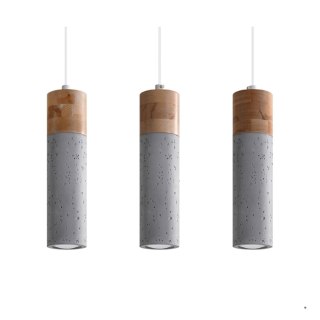 Sollux Lighting Lampa wisząca ZANE 3 szara