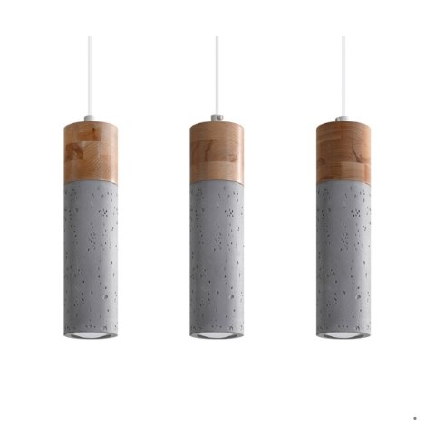 Sollux Lighting Lampa wisząca ZANE 3 szara
