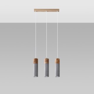 Sollux Lighting Lampa wisząca ZANE 3 szara