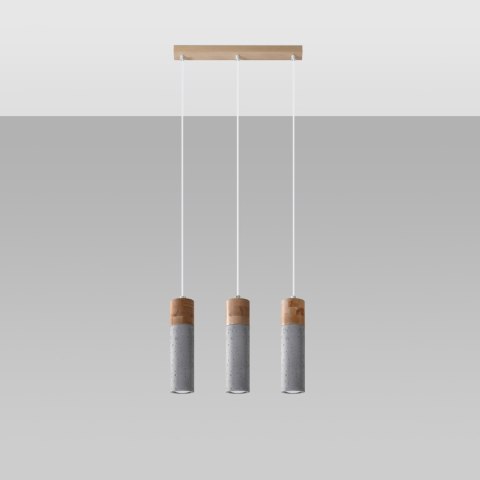 Sollux Lighting Lampa wisząca ZANE 3 szara