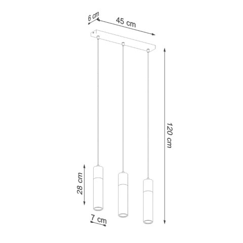 Sollux Lighting Lampa wisząca ZANE 3 szara