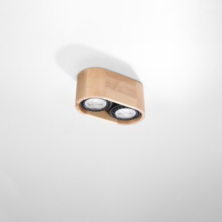 Sollux Lighting Plafon BASIC 2 naturalne drewno