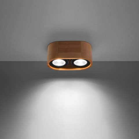 Sollux Lighting Plafon BASIC 2 naturalne drewno