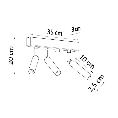Sollux Lighting Plafon EYETECH 3 czarny