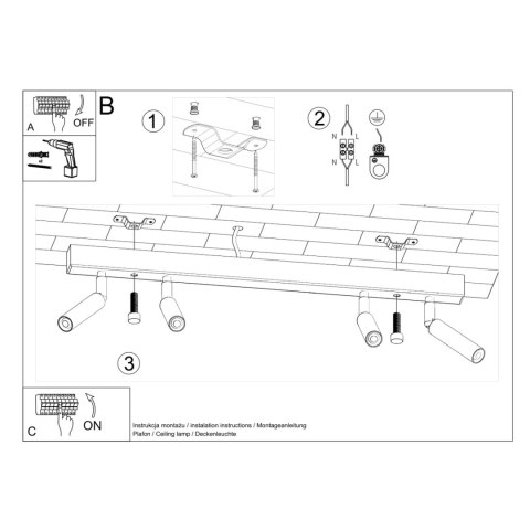 Sollux Lighting Plafon EYETECH 4 biały