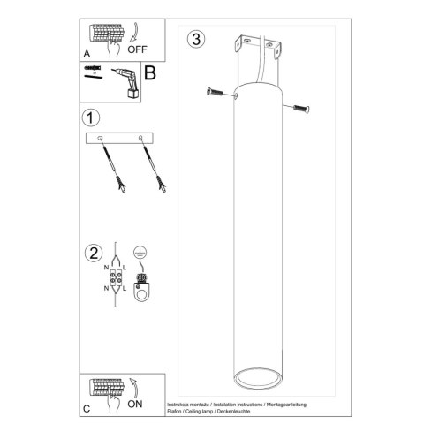 Sollux Lighting Plafon LAGOS 40 czarny