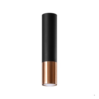 Sollux Lighting Plafon LOOPEZ czarny/miedź