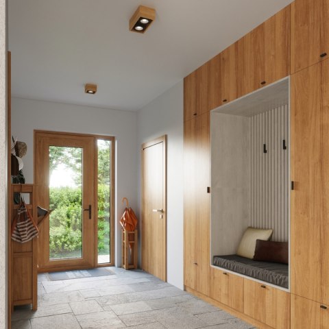 Sollux Lighting Plafon QUATRO 2 naturalne drewno