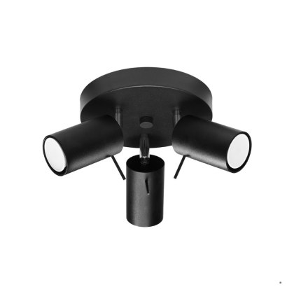 Sollux Lighting Plafon RING 3P czarny