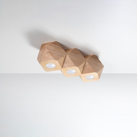 Sollux Lighting Plafon WOODY 3 naturalne drewno