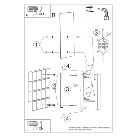 Sollux Lighting Kinkiet LAPPO naturlane drewno