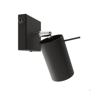 Sollux Lighting Kinkiet RING czarny z włącznikiem