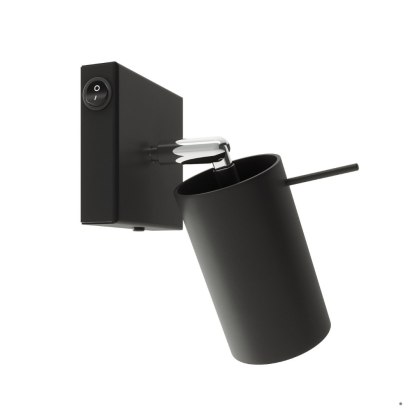 Sollux Lighting Kinkiet RING czarny z włącznikiem