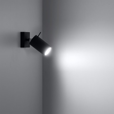 Sollux Lighting Kinkiet RING czarny z włącznikiem